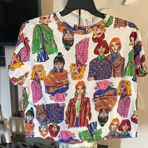 Zara Multicolor Graphic T-Shirt